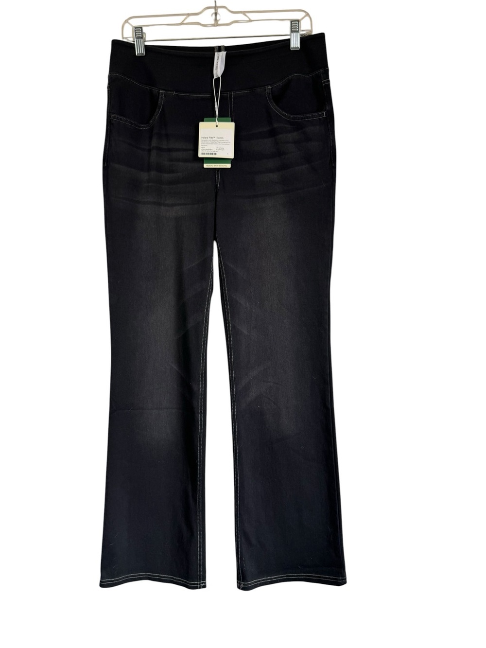 Halara Flex High Waisted Tummy Control Casual Flare Jeans with Pockets Large NEW